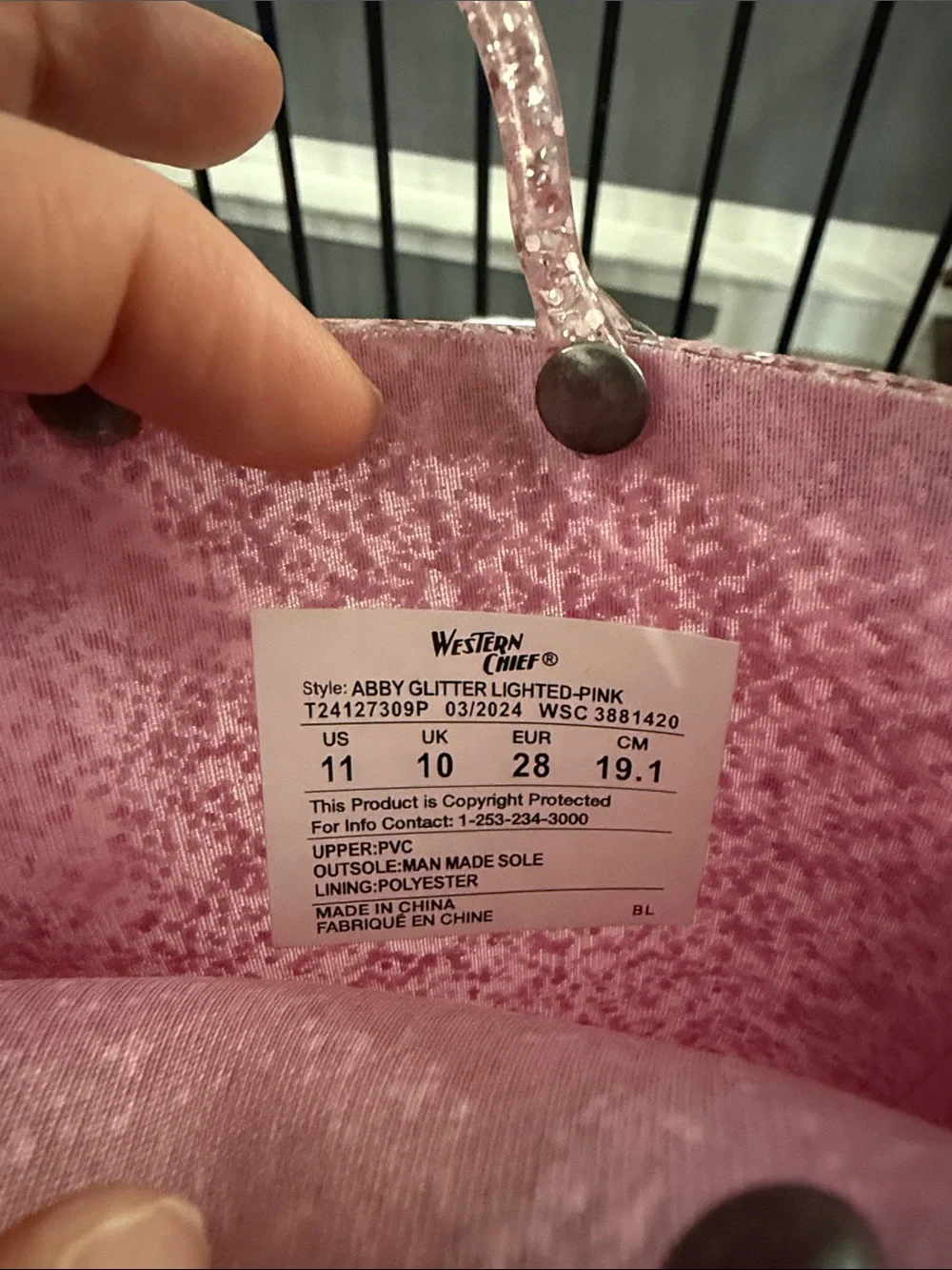Western Chief Pink Glitter Kids Rain & Snow Boots with Heart Handles